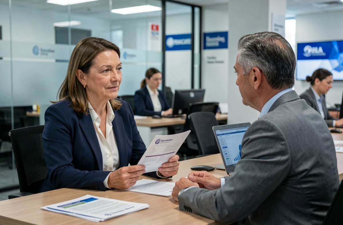 Femme en consultation avec un conseiller pour comparer les avis sur l'assurance emprunteur Utwin