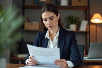 Personne consultant des informations sur le fichage bancaire à la Banque de France