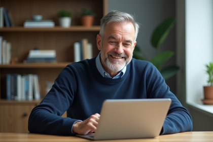 Homme d'âge mûr analysant son portefeuille financier