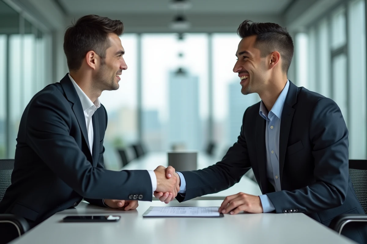Homme daffaires serrant la main d un conseiller financier
