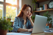 Jeune professionnel travaillant à domicile dans un bureau organisé