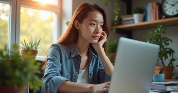 Jeune professionnel travaillant à domicile dans un bureau organisé