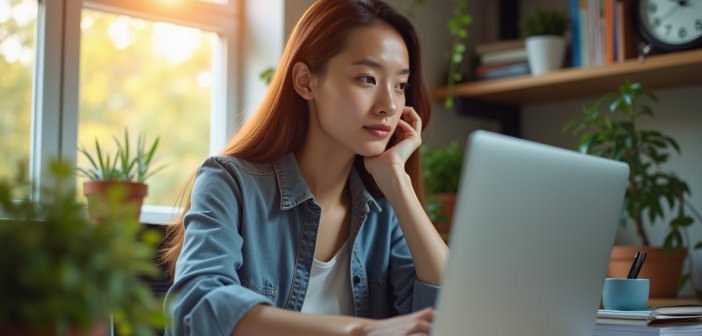 Jeune professionnel travaillant à domicile dans un bureau organisé