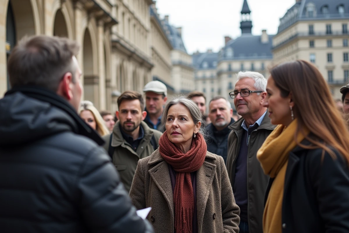 Groupe de Parisiens discutant devant l